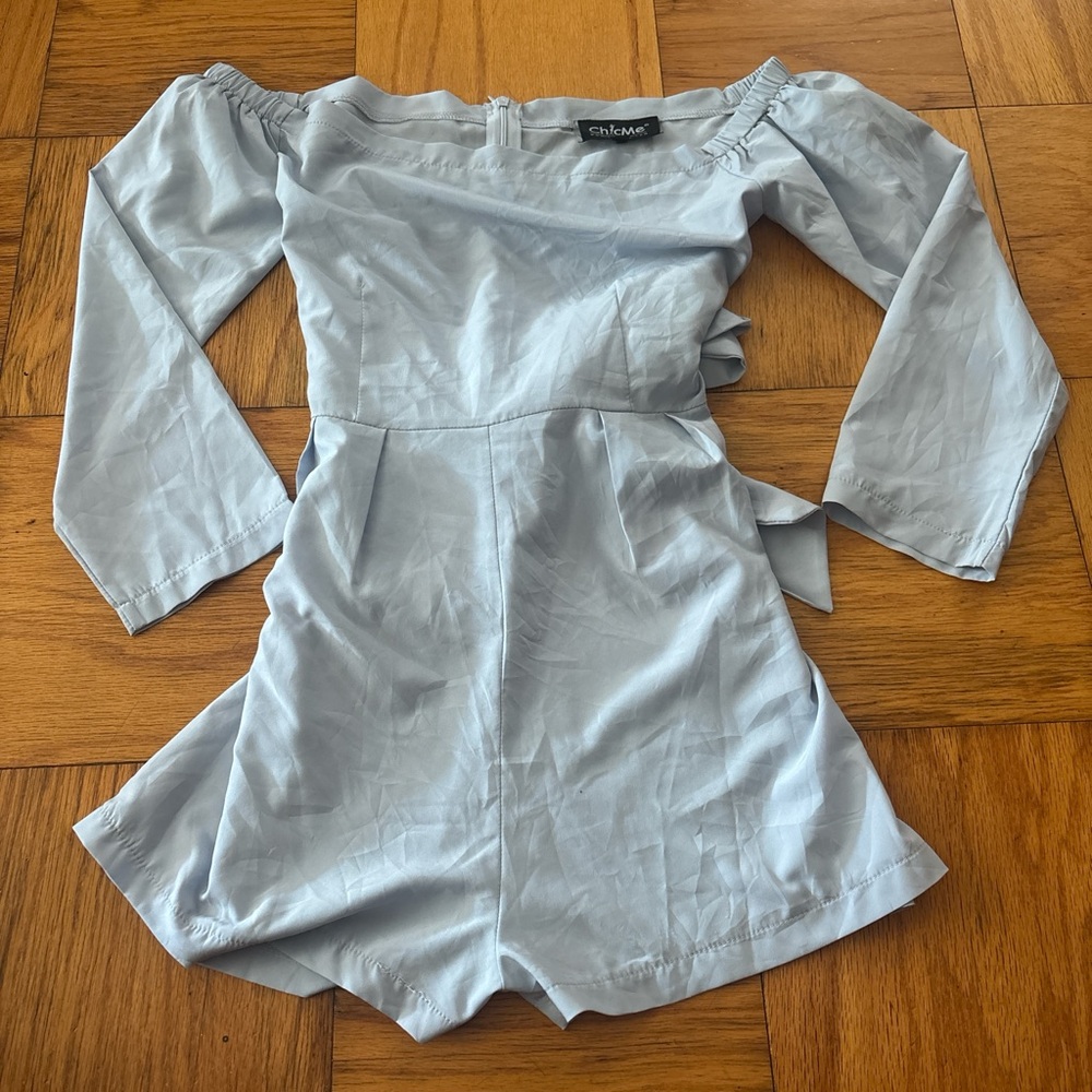 Light Blue Off-Shoulder Romper